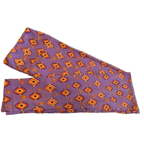 1251 LuLaRoe Leggings Size OS Purple Black Diamond Abstract Print New - Picture 1 of 4
